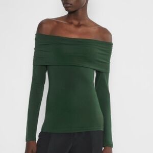 Aritzia Babaton Green Streamline Long Sleeve Top Size M Stretchy Soft Romantic